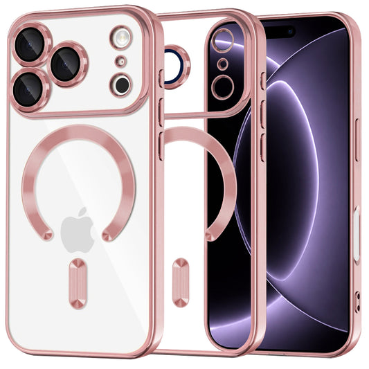Custodia MagSafe per Apple iPhone 18 Pro / 17 Pro, Techsuit, Luxury Crystal, Rosa