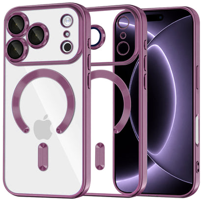 Custodia MagSafe per Apple iPhone 18 Pro / 17 Pro, Techsuit, Luxury Crystal, Bordeaux Scuro