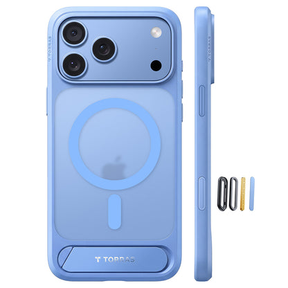 Custodia MagSafe per Apple iPhone 18 Pro / 17 Pro, Torras, Ostand L1 Guardian, Blu