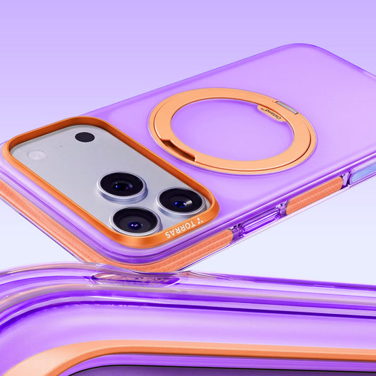 Custodia MagSafe per Apple iPhone 18 Pro / 17 Pro, Torras, Ostand O3 Hue, Viola