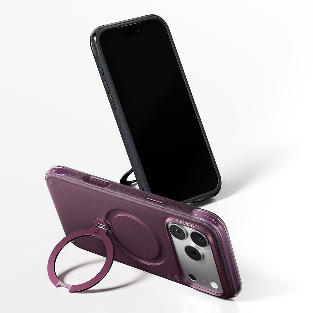 Custodia MagSafe per Apple iPhone 18 Pro / 17 Pro, Torras, Ostand Q3 Air Essential, Viola