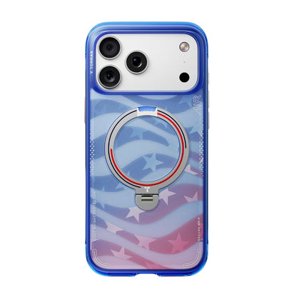 Custodia MagSafe per Apple iPhone 18 Pro / 17 Pro, Torras, Ostand Q3 Air Football, Blu