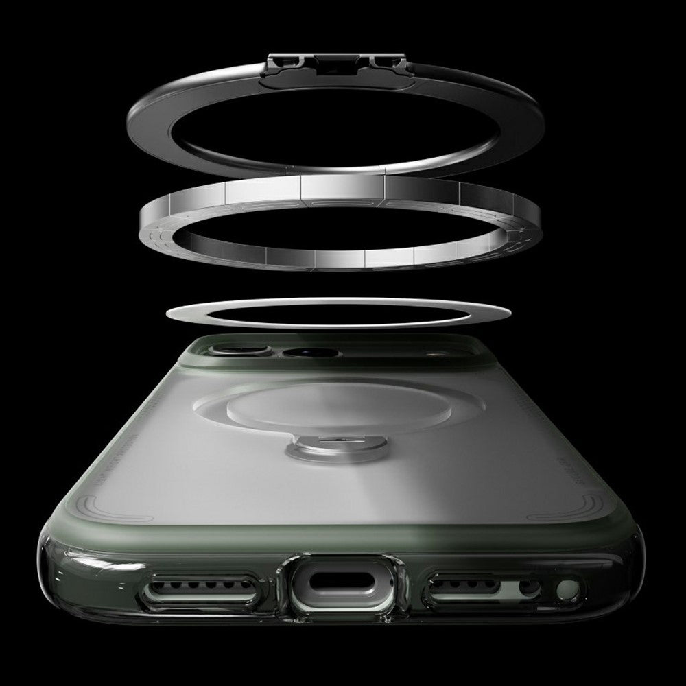 Custodia MagSafe per Apple iPhone 18 Pro / 17 Pro, Torras, Ostand Q3 Air Football, Grigio