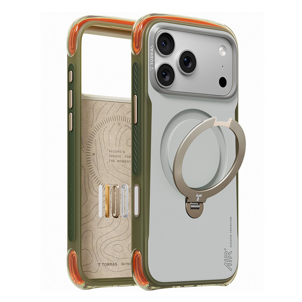 Custodia MagSafe per Apple iPhone 18 Pro / 17 Pro, Torras, Ostand Q3 Air Pro, Bianca