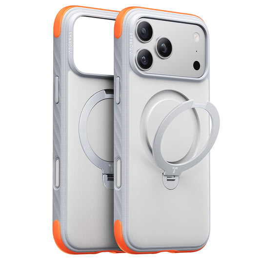 Custodia MagSafe per Apple iPhone 18 Pro / 17 Pro, Torras, Ostand Q3 Rugged, Bianca