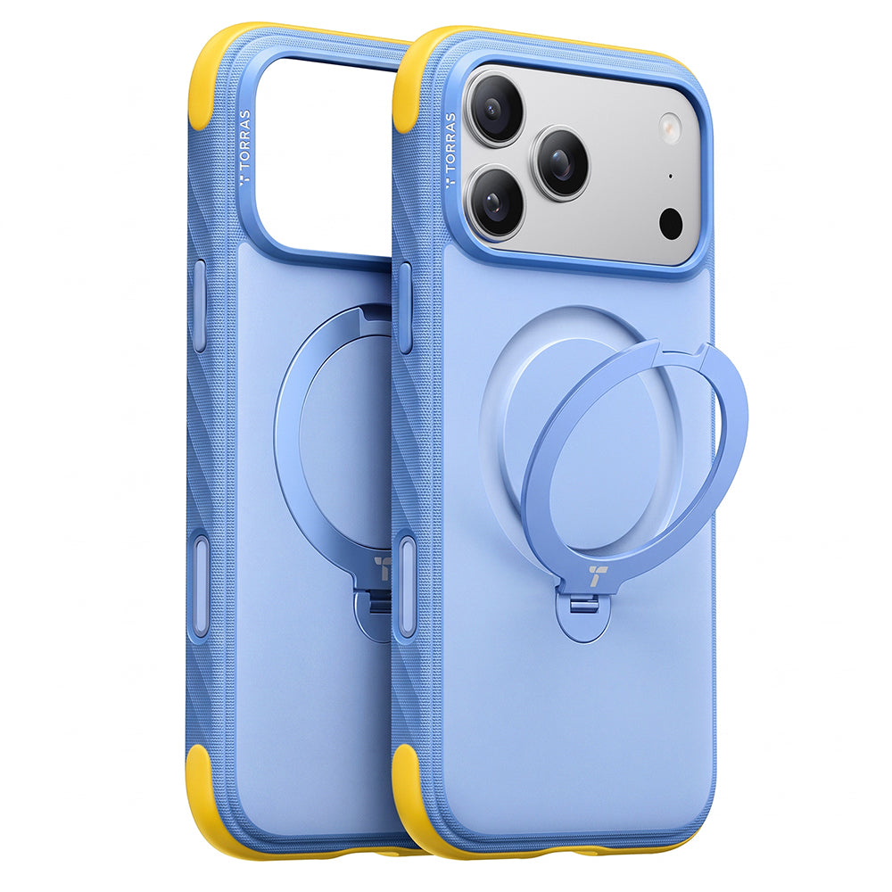 Custodia MagSafe per Apple iPhone 18 Pro / 17 Pro, Torras, Ostand Q3 Rugged, Blu