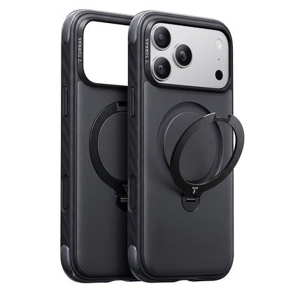 Custodia MagSafe per Apple iPhone 18 Pro / 17 Pro, Torras, Ostand Q3 Rugged, Nera