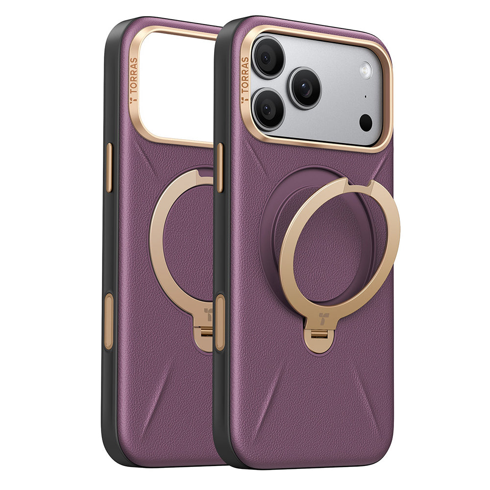 Custodia MagSafe per Apple iPhone 18 Pro / 17 Pro, Torras, QPRO Leather, Viola