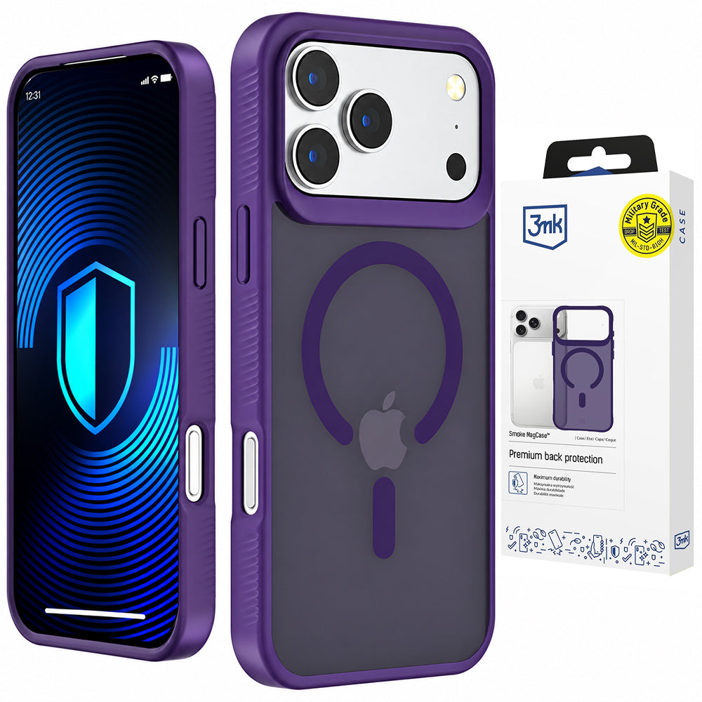 Custodia MagSafe per Apple iPhone 18 Pro Max / 17 Pro Max, 3MK, Smoke MagCase, Viola
