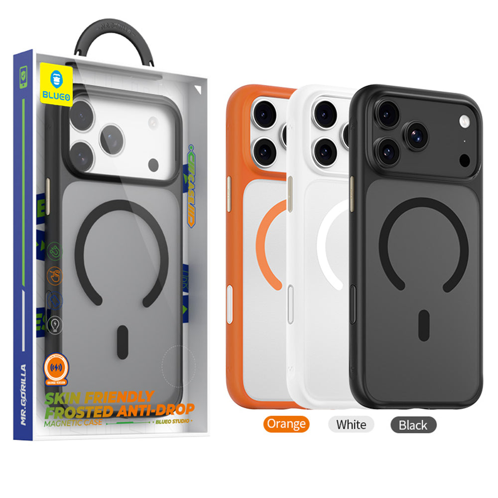 Custodia MagSafe per Apple iPhone 18 Pro Max / 17 Pro Max, Blueo, delicata sulla pelle e antiurto, bianca satinata