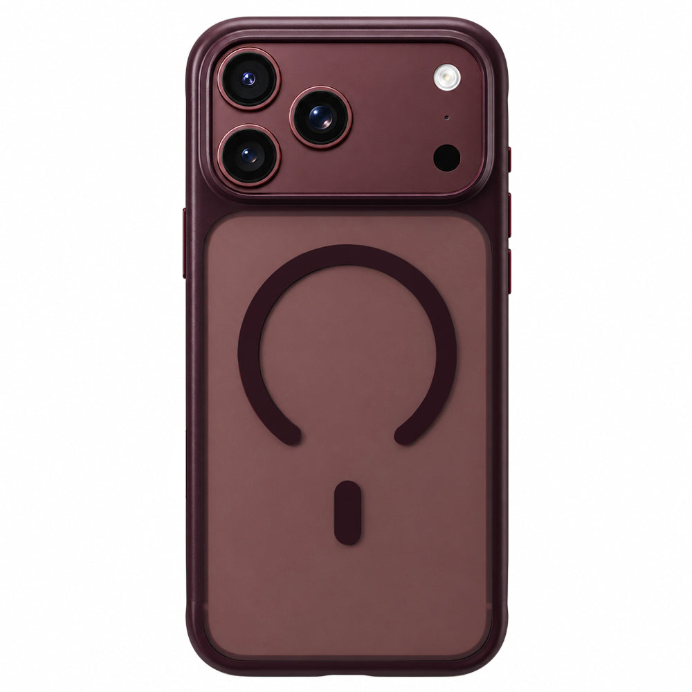 Custodia MagSafe per Apple iPhone 18 Pro Max / 17 Pro Max, Blueo, delicata sulla pelle e antiurto, bordeaux satinato