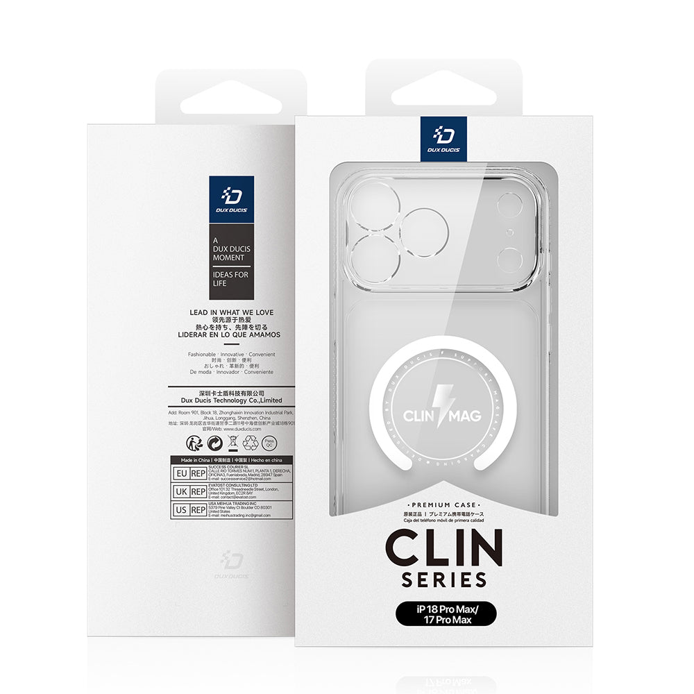 Custodia MagSafe per Apple iPhone 18 Pro Max / 17 Pro Max, DUX DUCIS, Clin, Trasparente