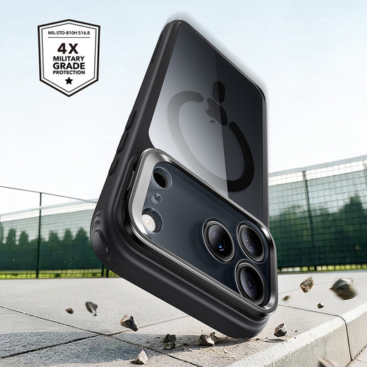 Custodia MagSafe per Apple iPhone 18 Pro Max / 17 Pro Max, ESR, Classic Hybrid Kickstand, Nera Trasparente