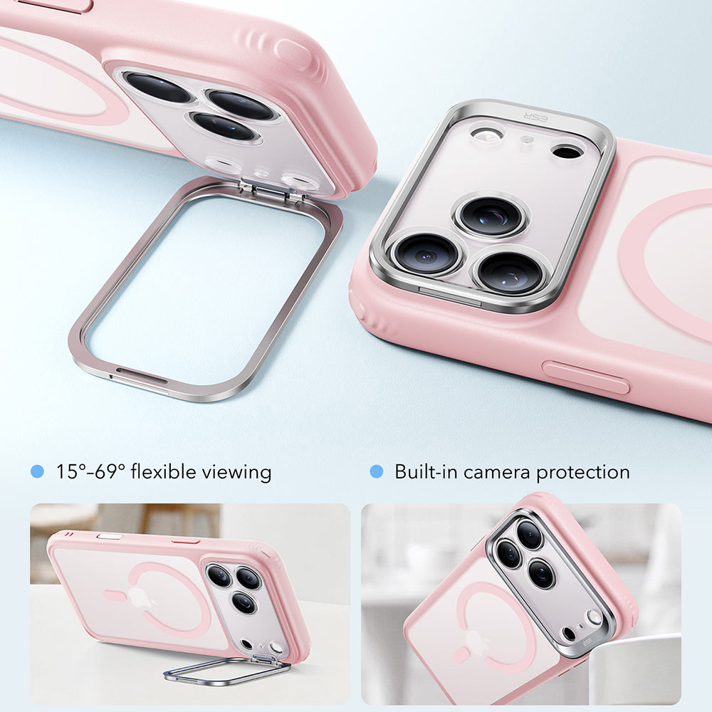 Custodia MagSafe per Apple iPhone 18 Pro Max / 17 Pro Max, ESR, Classic Hybrid Kickstand, Rosa Satinata