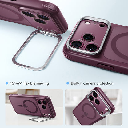Custodia MagSafe per Apple iPhone 18 Pro Max / 17 Pro Max, ESR, Classic Hybrid Kickstand, Vinaccia Scuro Satinata