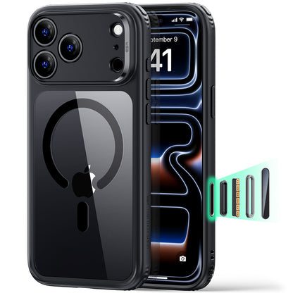 Custodia MagSafe per Apple iPhone 18 Pro Max / 17 Pro Max, ESR, Classic Hybrid, Nero Trasparente