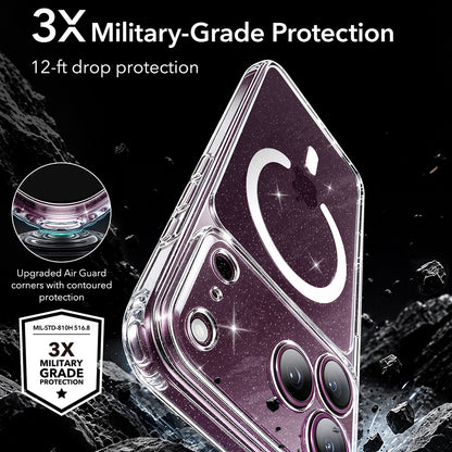 Custodia MagSafe per Apple iPhone 18 Pro Max / 17 Pro Max, ESR, Classic Hybrid Shimmer, Trasparente