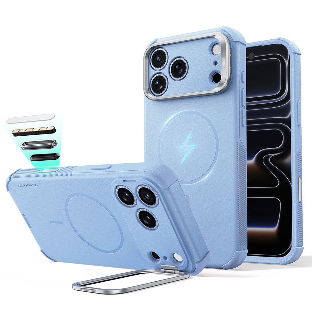 Custodia MagSafe per Apple iPhone 18 Pro Max / 17 Pro Max, ESR, Cyber Armor Kickstand, Blu