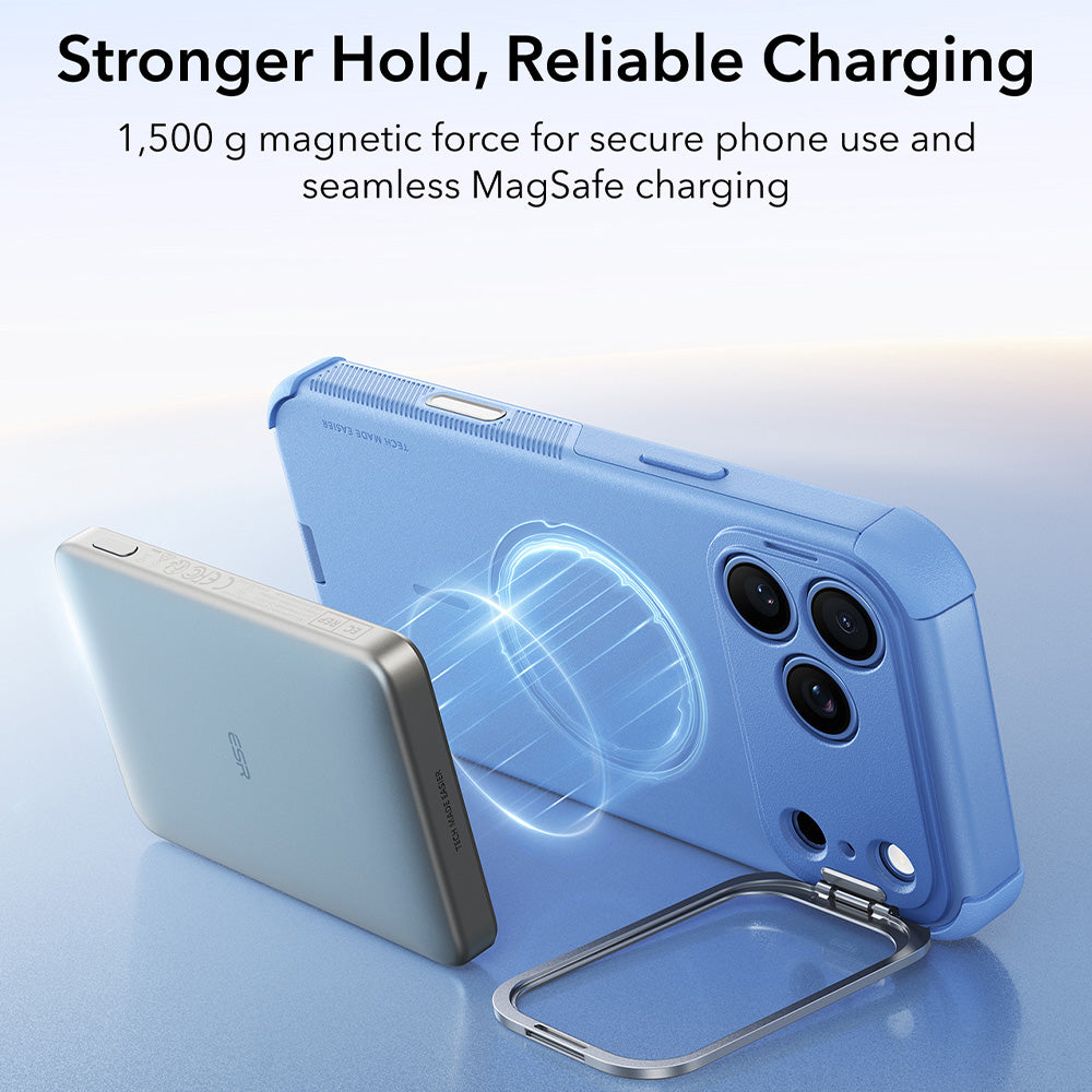 Custodia MagSafe per Apple iPhone 18 Pro Max / 17 Pro Max, ESR, Cyber Armor Kickstand, Blu