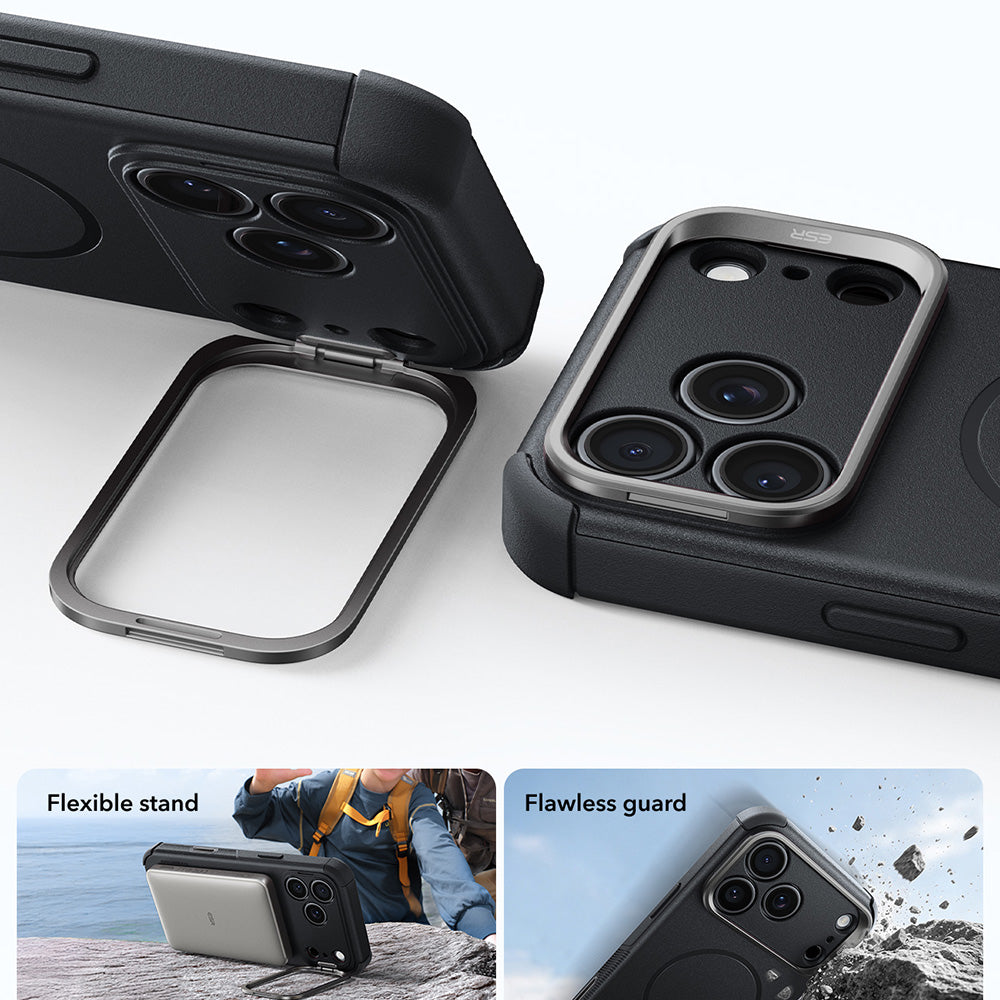 Custodia MagSafe per Apple iPhone 18 Pro Max / 17 Pro Max, ESR, Cyber Armor Kickstand, Nera