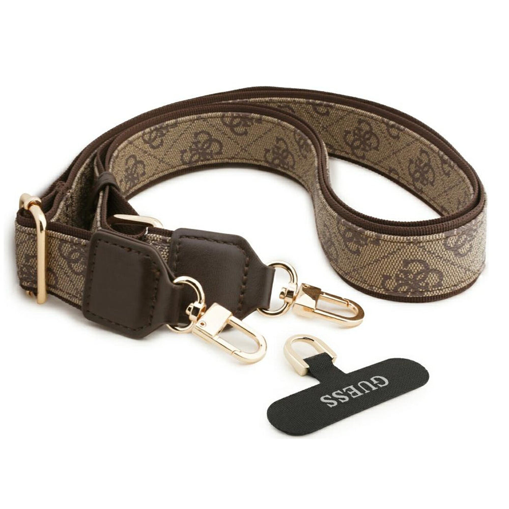 Custodia MagSafe per Apple iPhone 18 Pro Max / 17 Pro Max, Guess, 4G Cardslot & Big Strap, Marrone