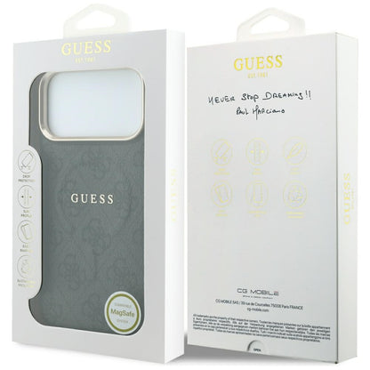 Custodia MagSafe per Apple iPhone 18 Pro Max / 17 Pro Max, Guess, 4G Embossed Classic, Nera