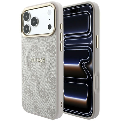 Custodia MagSafe per Apple iPhone 18 Pro Max / 17 Pro Max, Guess, 4G Embossed Classic, Rosa