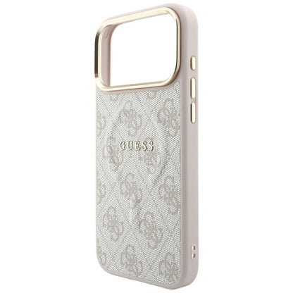 Custodia MagSafe per Apple iPhone 18 Pro Max / 17 Pro Max, Guess, 4G Embossed Classic, Rosa