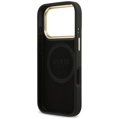 Custodia MagSafe per Apple iPhone 18 Pro Max / 17 Pro Max, Guess, 4G Logo Plate, nera