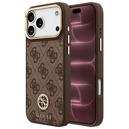 Custodia MagSafe per Apple iPhone 18 Pro Max / 17 Pro Max, Guess, 4G Strass Logo, Marrone