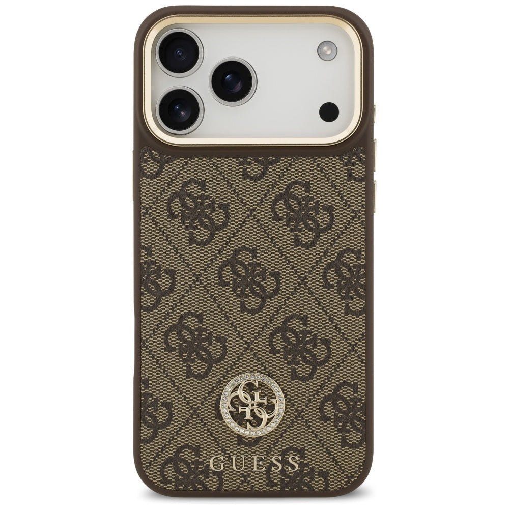 Custodia MagSafe per Apple iPhone 18 Pro Max / 17 Pro Max, Guess, 4G Strass Logo, Marrone