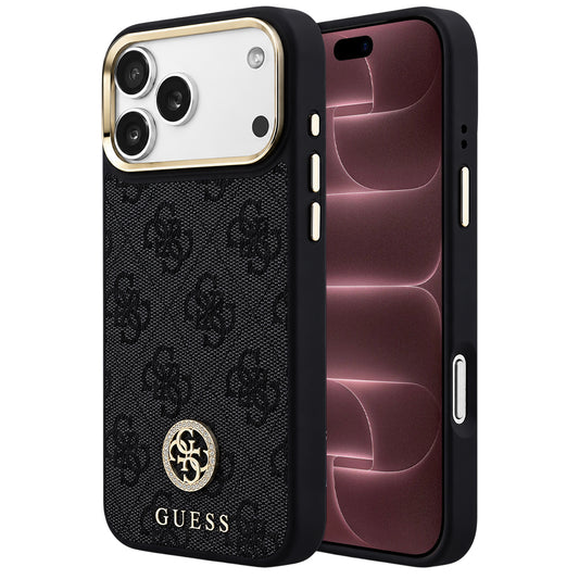 Custodia MagSafe per Apple iPhone 18 Pro Max / 17 Pro Max, Guess, logo 4G con strass, nera
