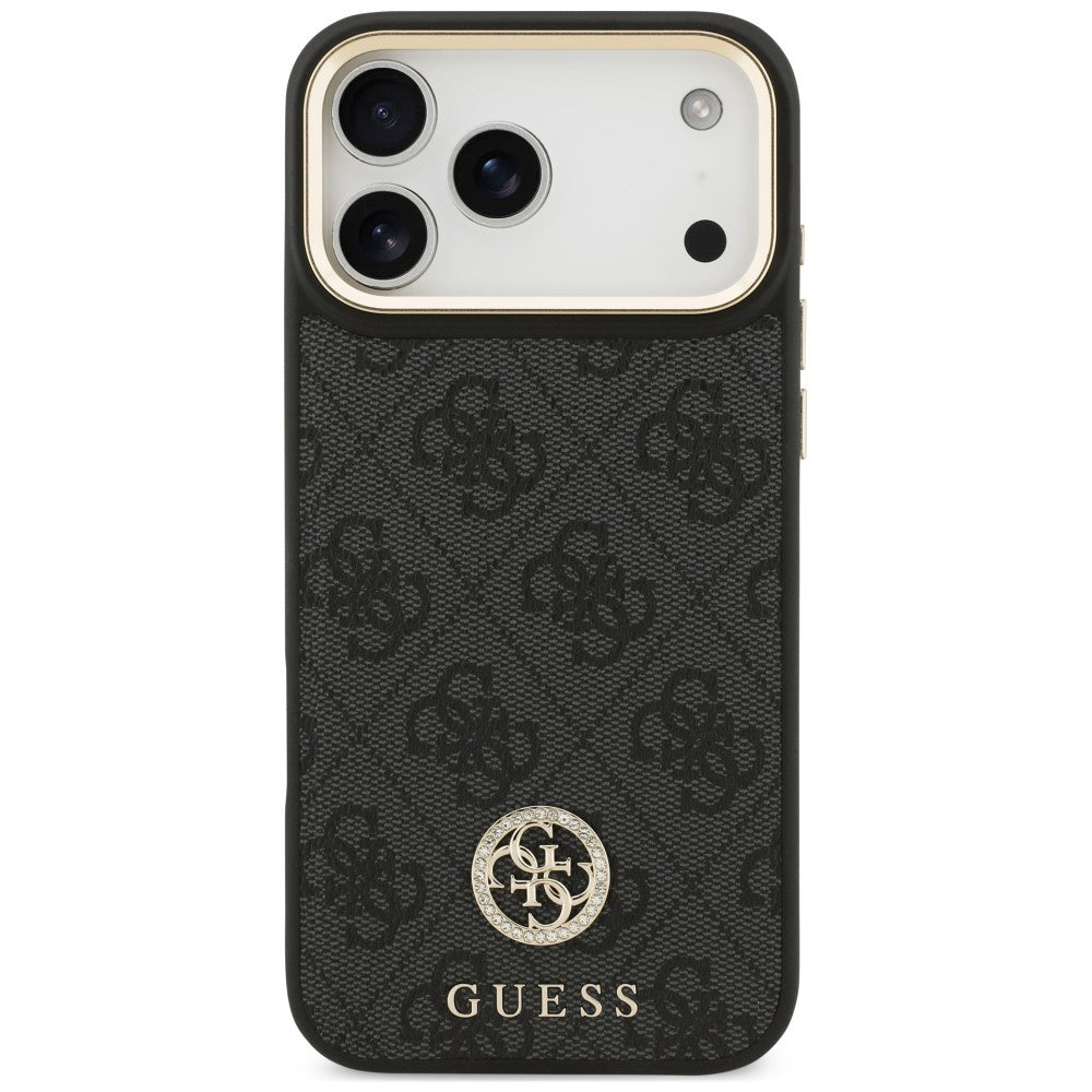Custodia MagSafe per Apple iPhone 18 Pro Max / 17 Pro Max, Guess, logo 4G con strass, nera