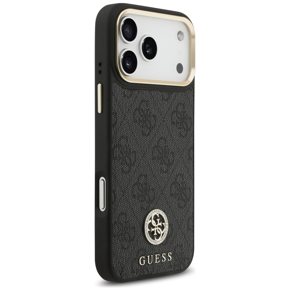 Custodia MagSafe per Apple iPhone 18 Pro Max / 17 Pro Max, Guess, logo 4G con strass, nera