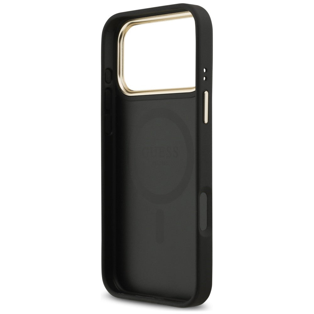 Custodia MagSafe per Apple iPhone 18 Pro Max / 17 Pro Max, Guess, logo 4G con strass, nera
