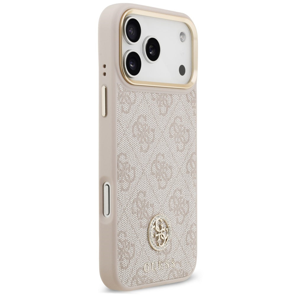 Custodia MagSafe per Apple iPhone 18 Pro Max / 17 Pro Max, Guess, 4G Strass Logo, rosa