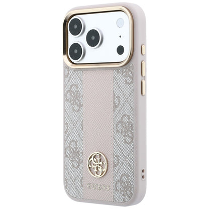MagSafe Case for Apple iPhone 18 Pro Max / 17 Pro Max, Guess, 4G Stripe Round Classic Logo, Pink