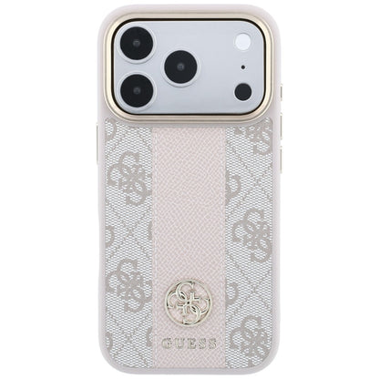 MagSafe Case for Apple iPhone 18 Pro Max / 17 Pro Max, Guess, 4G Stripe Round Classic Logo, Pink