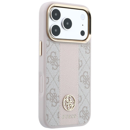 MagSafe Case for Apple iPhone 18 Pro Max / 17 Pro Max, Guess, 4G Stripe Round Classic Logo, Pink