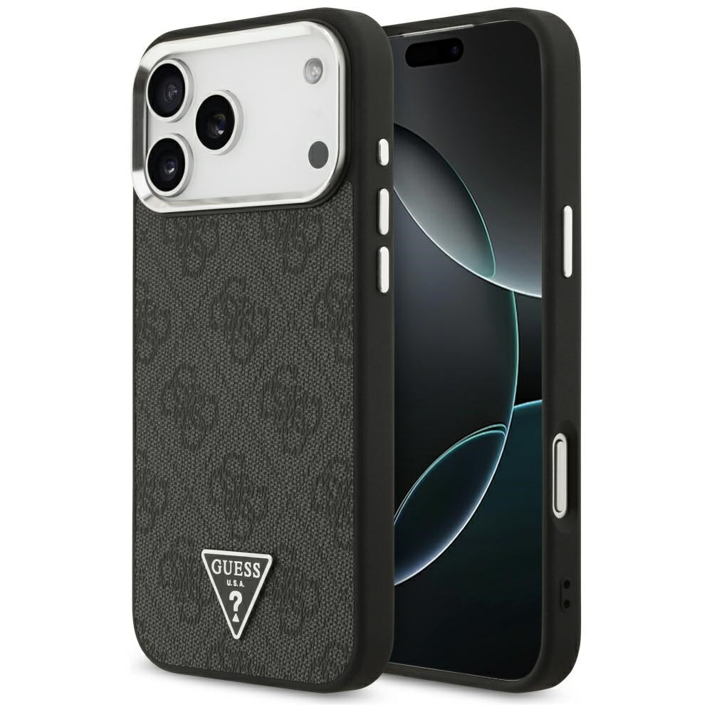 Custodia MagSafe per Apple iPhone 18 Pro Max / 17 Pro Max, Guess, Logo Triangolo 4G, Nera