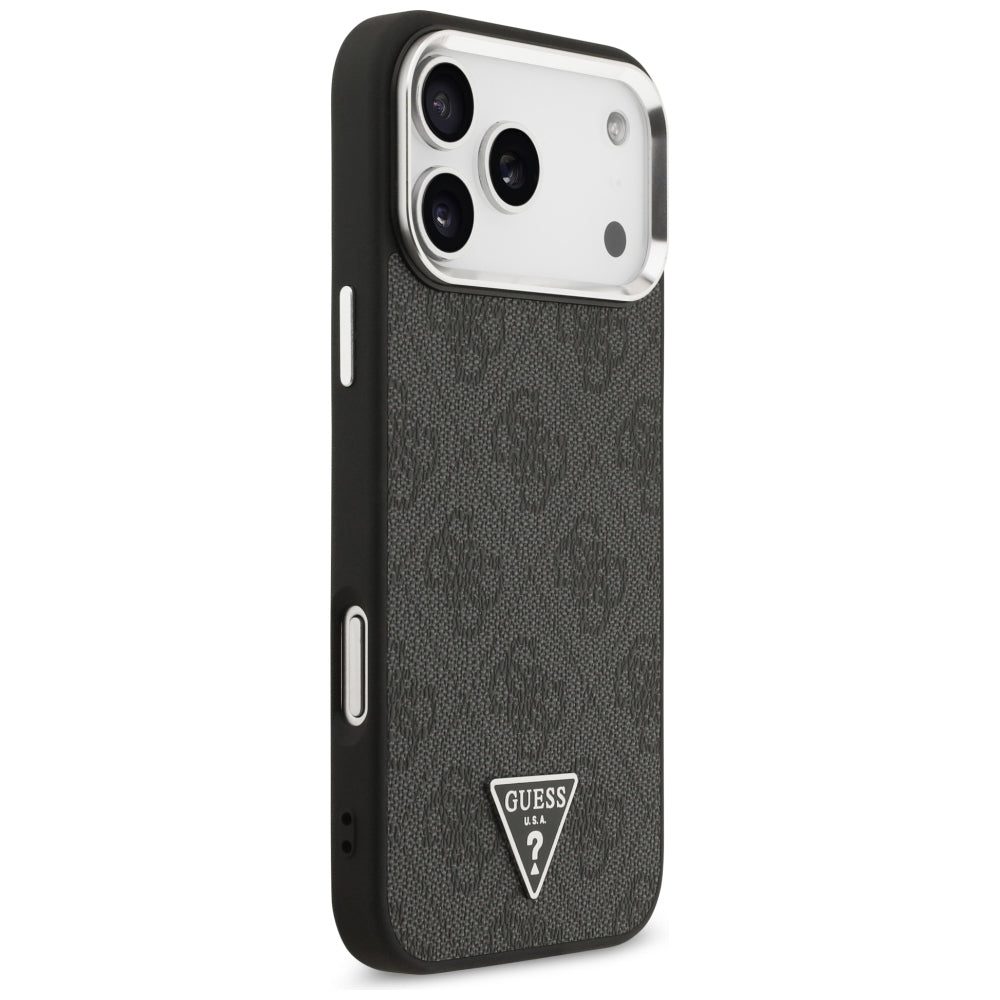 Custodia MagSafe per Apple iPhone 18 Pro Max / 17 Pro Max, Guess, Logo Triangolo 4G, Nera
