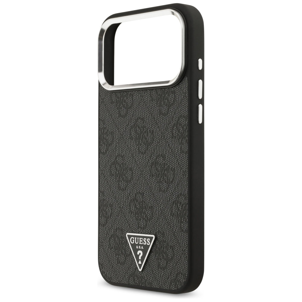 Custodia MagSafe per Apple iPhone 18 Pro Max / 17 Pro Max, Guess, Logo Triangolo 4G, Nera