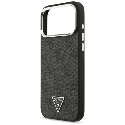 Custodia MagSafe per Apple iPhone 18 Pro Max / 17 Pro Max, Guess, Logo Triangolo 4G, Nera
