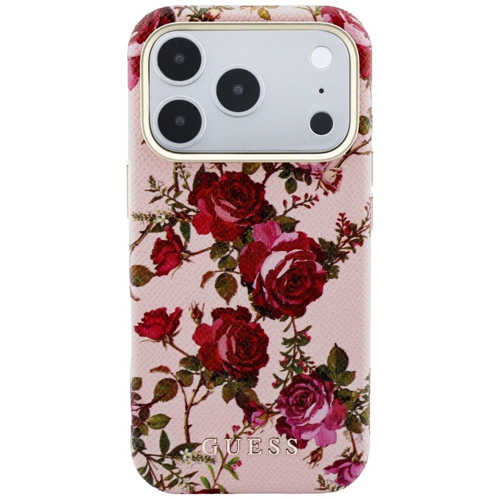 Custodia MagSafe per Apple iPhone 18 Pro Max / 17 Pro Max, Guess, Blossom Roses Print, Rosa
