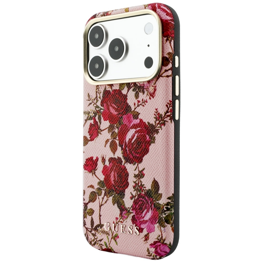 Custodia MagSafe per Apple iPhone 18 Pro Max / 17 Pro Max, Guess, Blossom Roses Print, Rosa