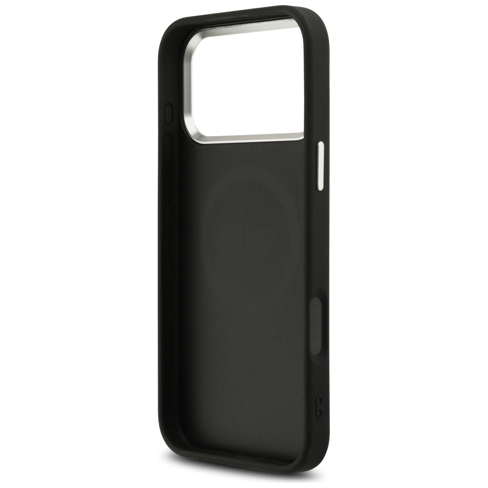 Custodia MagSafe per Apple iPhone 18 Pro Max / 17 Pro Max, Guess, Logo Triangolo Glitter, Nera