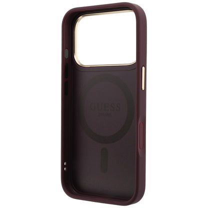 Custodia MagSafe per Apple iPhone 18 Pro Max / 17 Pro Max, Guess, Grained Ring Stand 360 Classic, Vinaccia