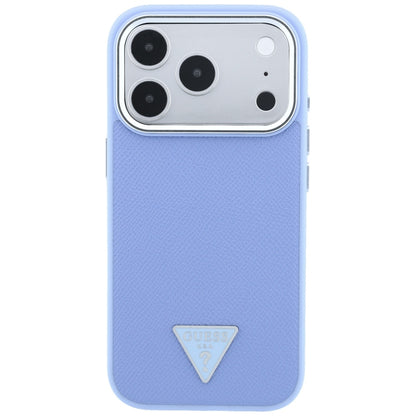 Custodia MagSafe per Apple iPhone 18 Pro Max / 17 Pro Max, Guess, Logo Triangolo Granulato, Blu