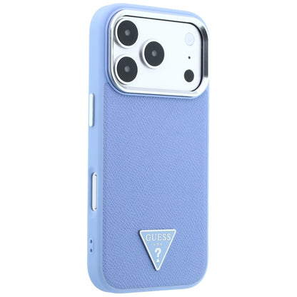 Custodia MagSafe per Apple iPhone 18 Pro Max / 17 Pro Max, Guess, Logo Triangolo Granulato, Blu