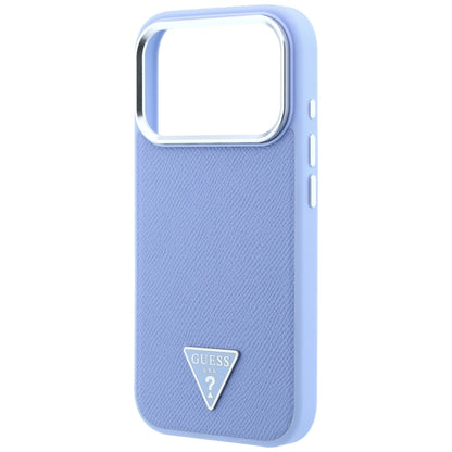 Custodia MagSafe per Apple iPhone 18 Pro Max / 17 Pro Max, Guess, Logo Triangolo Granulato, Blu